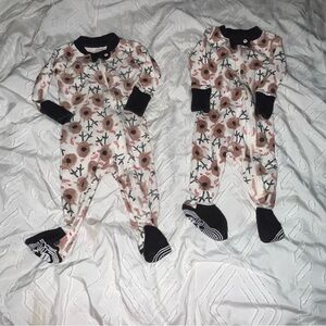Burt's Bees Baby Reindeer Zip Up Footies One Pieces